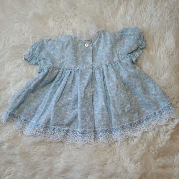 Vintage Infant Blouse Size 6-9 Months EUC Floral Design Lace Ribbon Detail USA - Picture 4 of 6